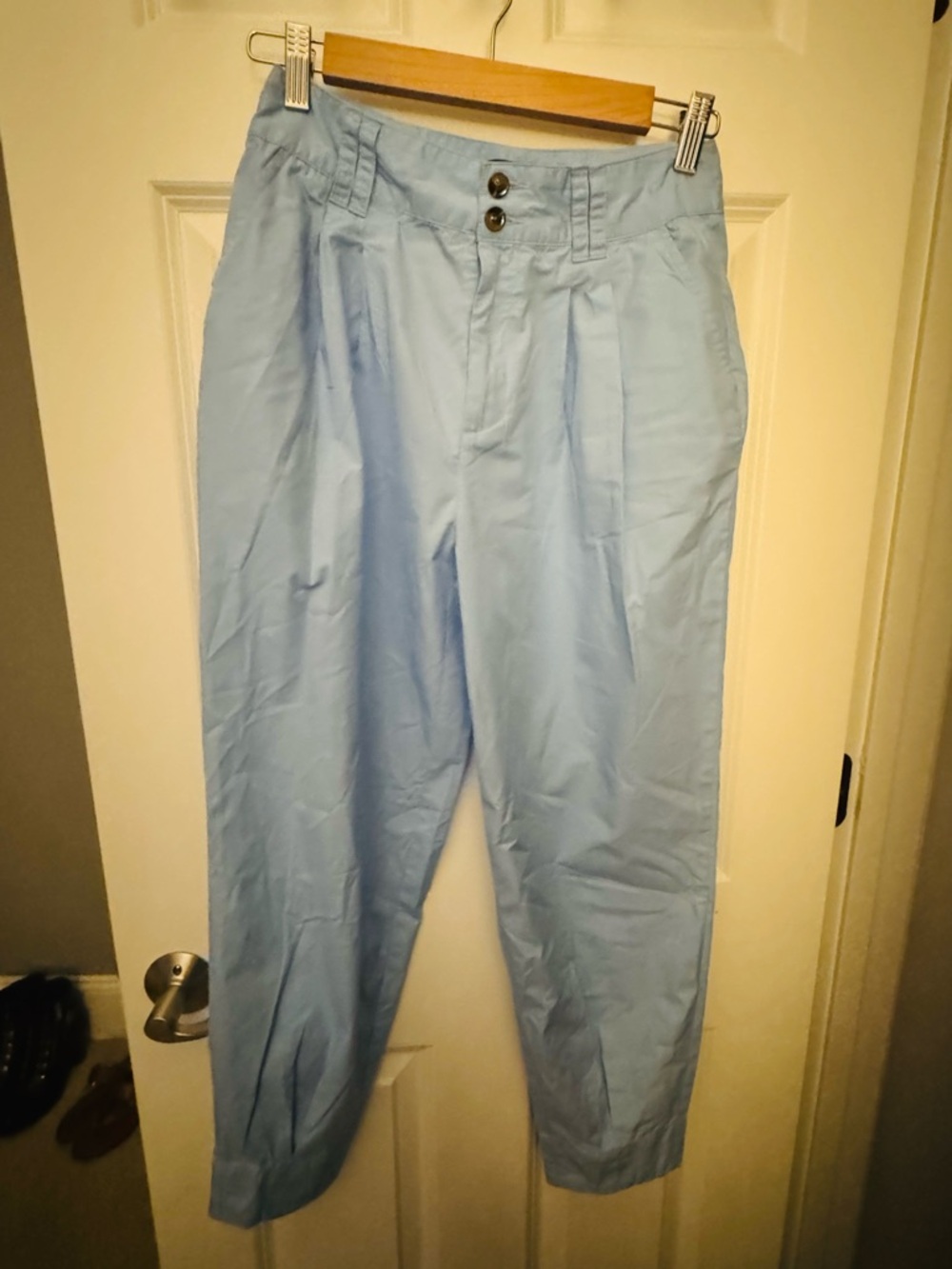 Who What Wear Pale Blue Pleated Chinos
